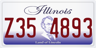 IL license plate Z354893