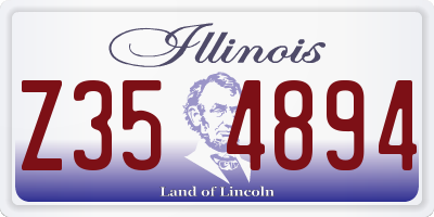 IL license plate Z354894