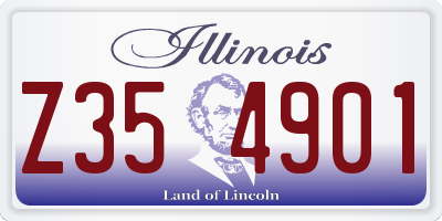 IL license plate Z354901