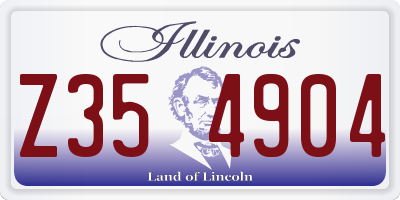IL license plate Z354904