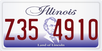 IL license plate Z354910