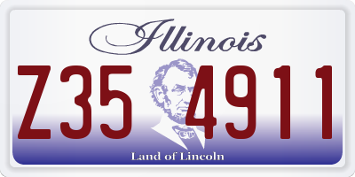 IL license plate Z354911