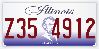 IL license plate Z354912