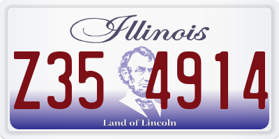 IL license plate Z354914