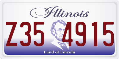 IL license plate Z354915