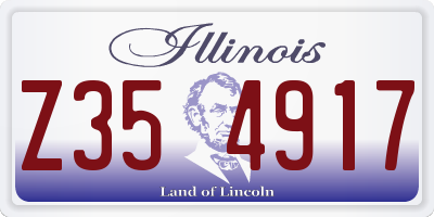 IL license plate Z354917