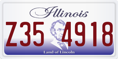IL license plate Z354918