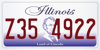 IL license plate Z354922