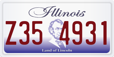 IL license plate Z354931