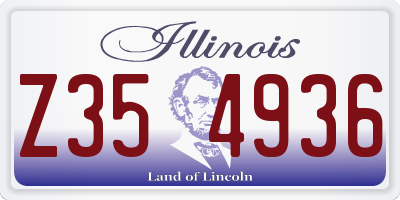 IL license plate Z354936