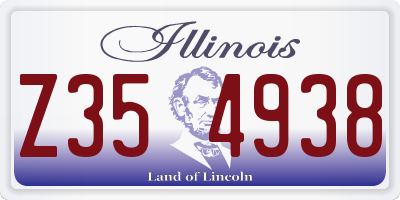 IL license plate Z354938