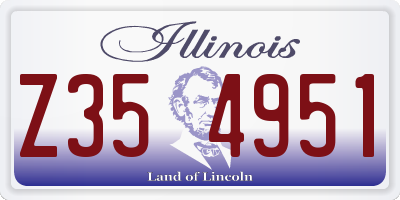 IL license plate Z354951