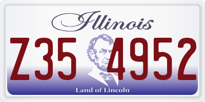 IL license plate Z354952