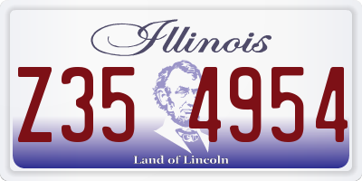 IL license plate Z354954
