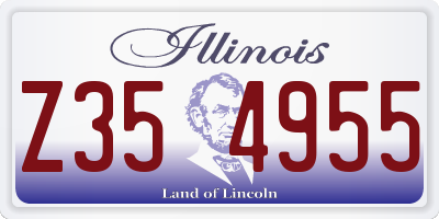 IL license plate Z354955