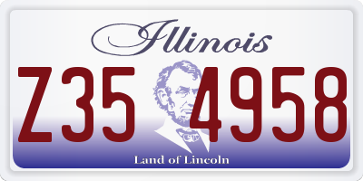 IL license plate Z354958