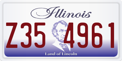 IL license plate Z354961