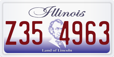 IL license plate Z354963