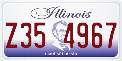 IL license plate Z354967