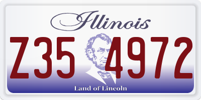 IL license plate Z354972