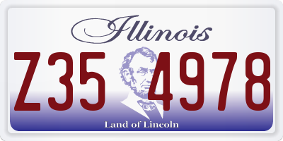 IL license plate Z354978