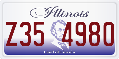 IL license plate Z354980