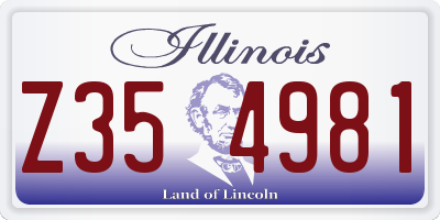 IL license plate Z354981