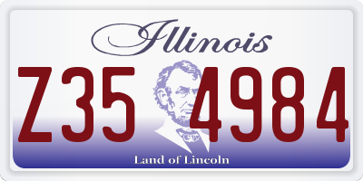IL license plate Z354984