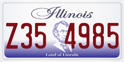 IL license plate Z354985