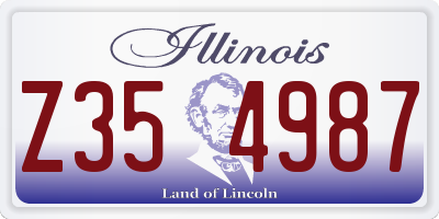 IL license plate Z354987