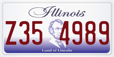 IL license plate Z354989