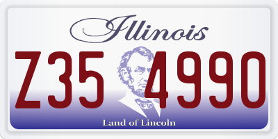 IL license plate Z354990