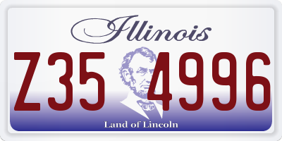 IL license plate Z354996
