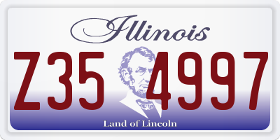 IL license plate Z354997