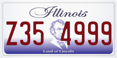 IL license plate Z354999