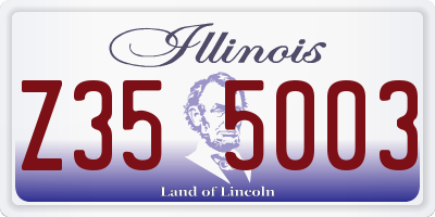IL license plate Z355003