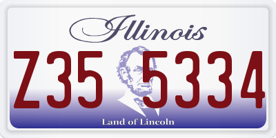 IL license plate Z355334