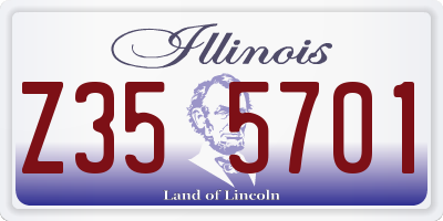 IL license plate Z355701