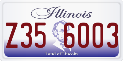 IL license plate Z356003