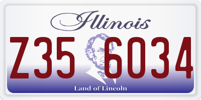 IL license plate Z356034