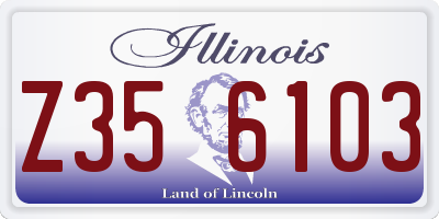 IL license plate Z356103