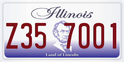 IL license plate Z357001