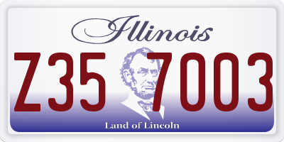 IL license plate Z357003