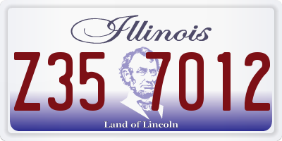 IL license plate Z357012