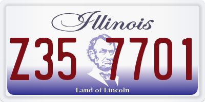 IL license plate Z357701