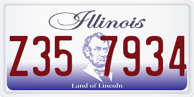 IL license plate Z357934
