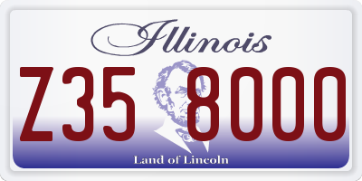 IL license plate Z358000
