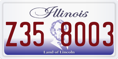IL license plate Z358003