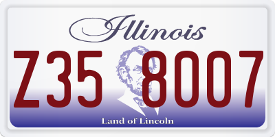 IL license plate Z358007