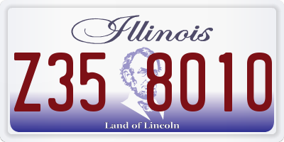 IL license plate Z358010